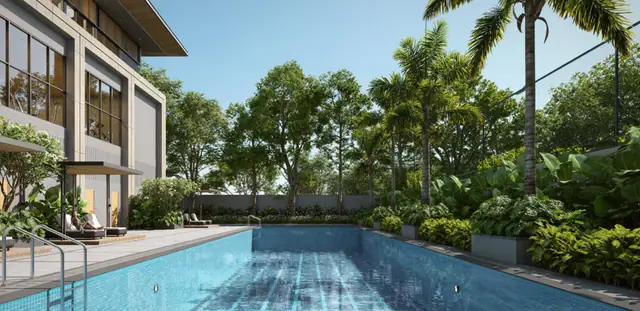 Temperature-regulated swimming pool beside the clubhouse at Assetz Niwa & Neo